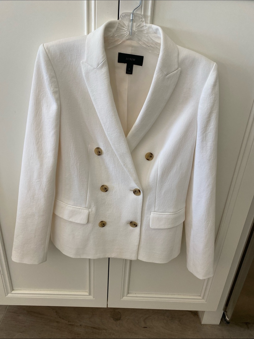 J.Crew Double Breasted Classic White Blazer size 2
